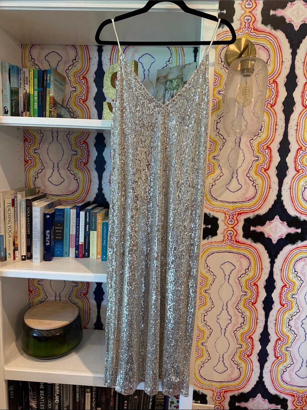 Fifteen Twenty Silver Sequin Slip Dress